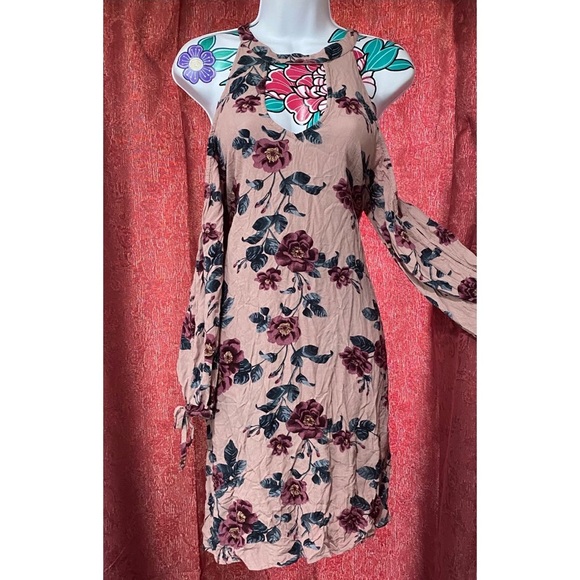 American Eagle Mauve Burgundy Floral Dress - Picture 5 of 5